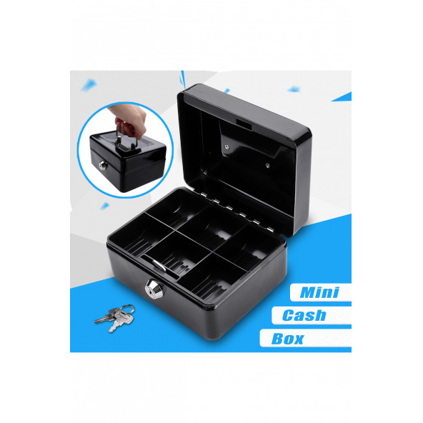 MÜHLEN Cash Box CB150 Mini Boy Taşınabilir Para Kutusu (Siyah Renk) Çıkartılabilir Para Rafları ürün görseli 1