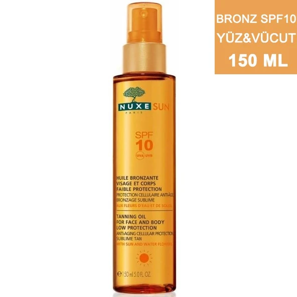 Nuxe Sun Huile SPF10 Bronzlaştırıcı Yüz Ve Vücut Yağı 150ml ürün görseli 1