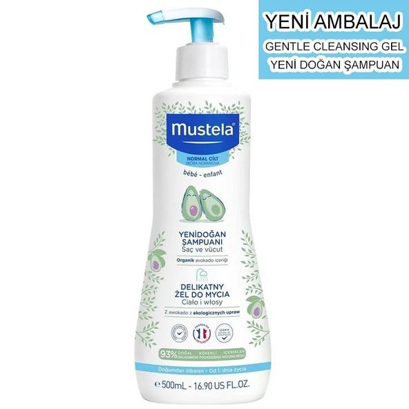 Mustela Dermo Cleansing 500 ml Gentle Cleansing Gel Saç ve Vücut Şampuanı ürün görseli 1