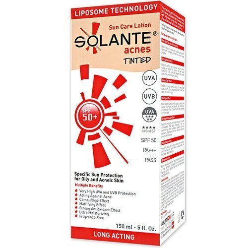 Solante Acnes Tinted SPF 50+ Renkli 150 ml ( Akne ve Sivilce ) ürün görseli 1