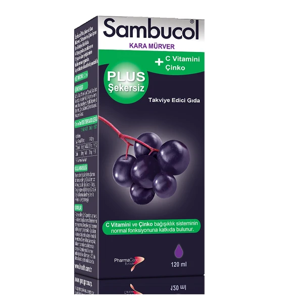 Sambucol Plus Şekersiz Likit Kara Mürver Esktresi 120 ml ürün görseli 1