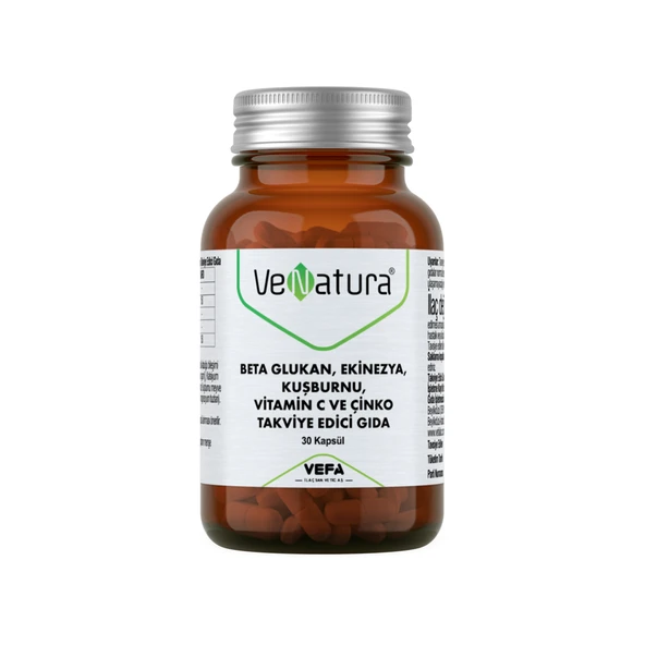 VeNatura Beta Glukan, Ekinezya, Kuşburnu, Vitamin C ve Çinko 30 Kapsül ürün görseli 1