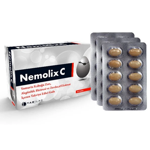 Nemolix C Yumurta Kabuğu Zarı 30 Tablet ürün görseli 1