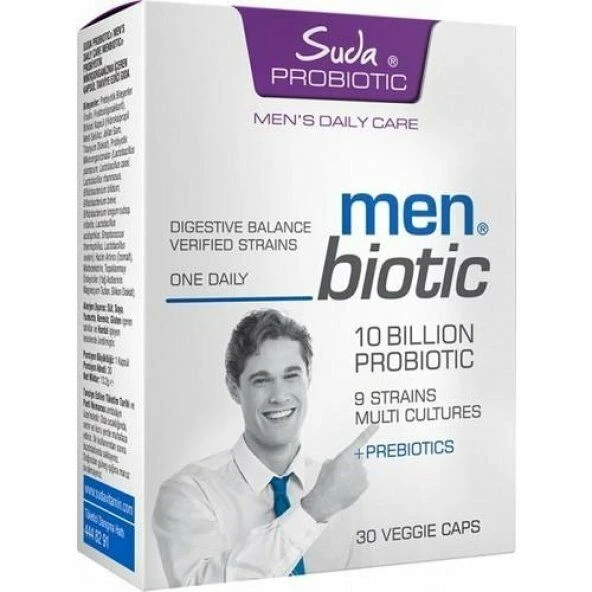 Suda Vitamin Probiotic Men Biotic 30 Veggie Kapsül ürün görseli 1