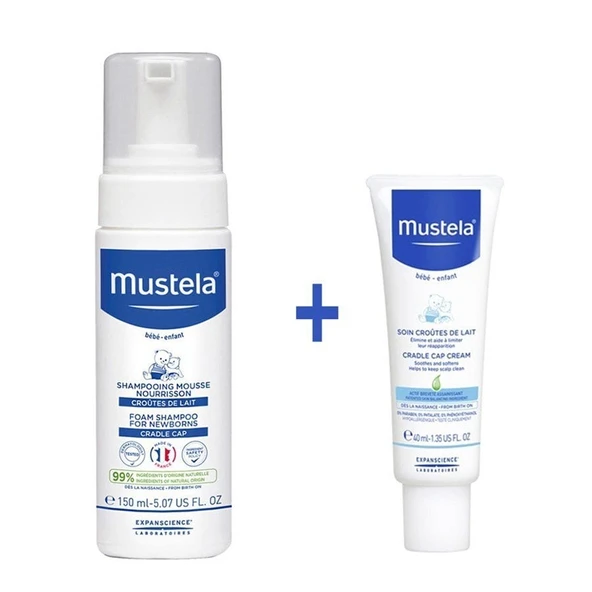 Mustela Set Foam Köpük Şampuanı 150ml ve Saç Pullanmalarına Krem 40ml Seti ürün görseli 1