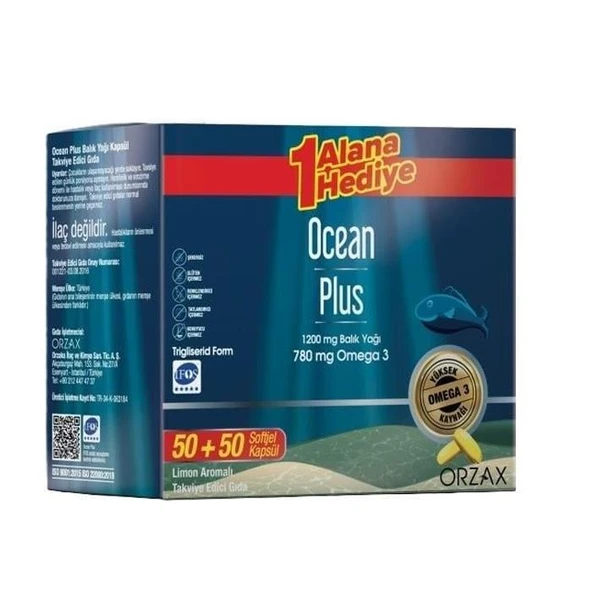 Ocean Plus 1200 mg 100 Kapsül Balık Yağı ürün görseli 1