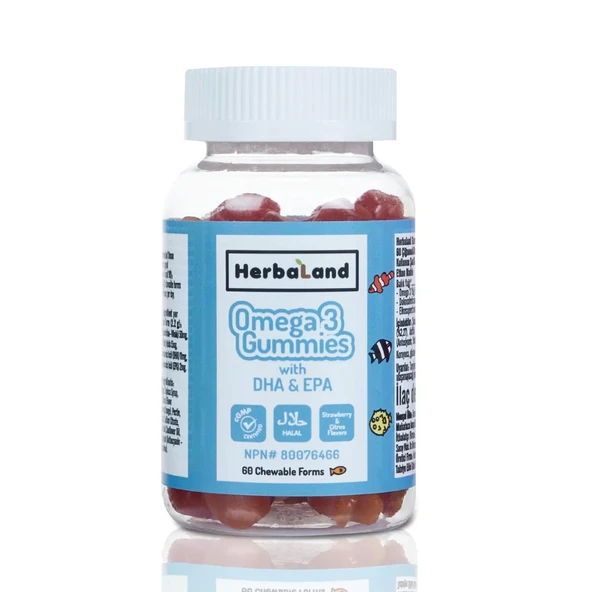 Herbaland Kids Omega 3 with DHA and EPA 60 Adet ürün görseli 1