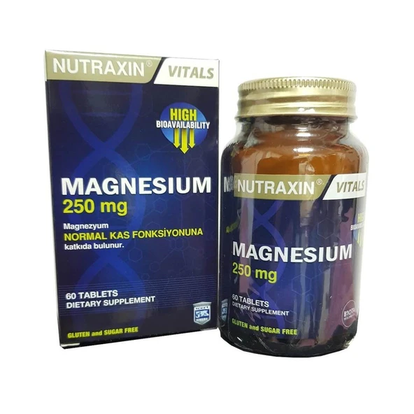 Nutraxin Magnesium ( Magnezyum ) Citrate 250 mg 60 Tablet ürün görseli 1