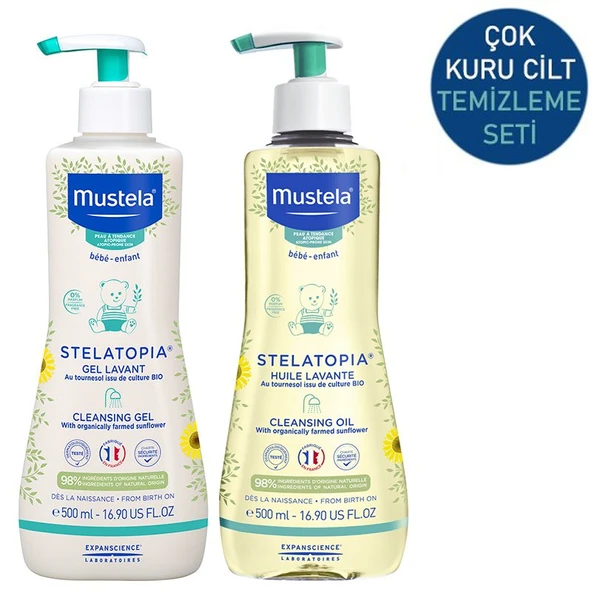 Mustela Stelatopia Çok Kuru Ciltler için Temizleme Seti (Şampuan Yağ) ürün görseli 1