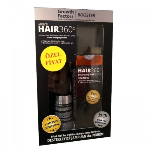 Hair 360 Men Booster Growth Factors Erkek Şampuan + Sprey SET ürün görseli 1