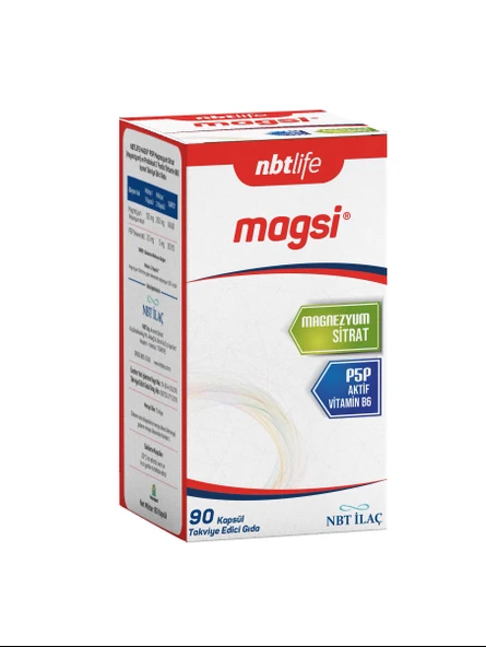 NBT Life Magsi (Magnezyum Sitrat + Piridoksal 5 Fosfat)  90 Kapsül ürün görseli 1