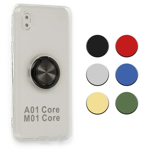 FitCase Samsung Galaxy A01 Core (A013) Kılıf Gross Ring Şeffaf Arka Kapak ürün görseli 1