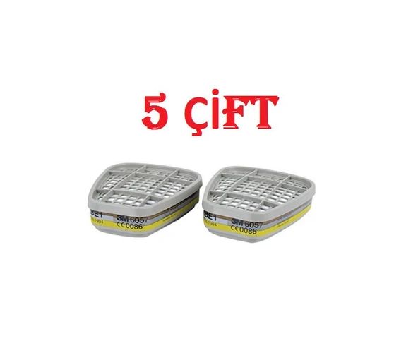 3M 6057 Abe1 Filtre Asit Gaz / Buhar Filtresi 5 Çift ürün görseli 1