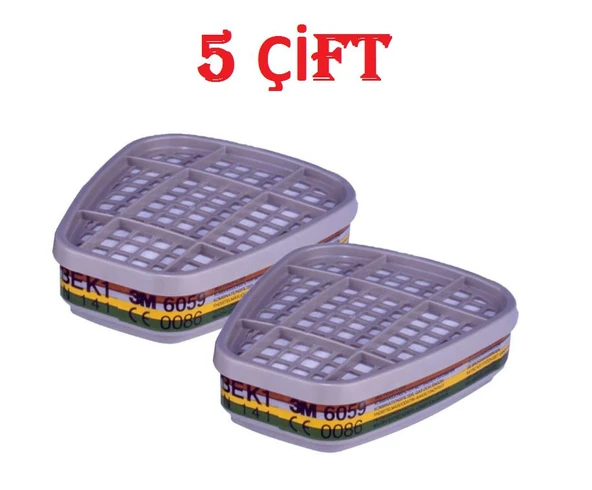 3M 6059 Abek1 Asit,Amonyak Gazı Ve Buhar Filtre 5 Çift ürün görseli 1