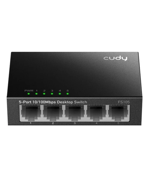CUDY 5-Port 10/100 Mbps Metal Switch ürün görseli 1