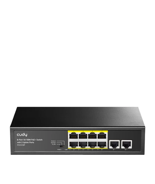 CUDY 8Port 10/100M PoE+ 2Up 80W Switch ürün görseli 1