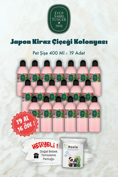 Pet Şişe Japon Kiraz Çiçeği Kolonyası 19 AL 16 ÖDE 400 ML ve ROSIE Hediye ürün görseli 1