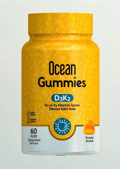 Ocean Gummies Vitamin D3K2 60 Çiğnenebilir Form8697595874097 ürün görseli 1