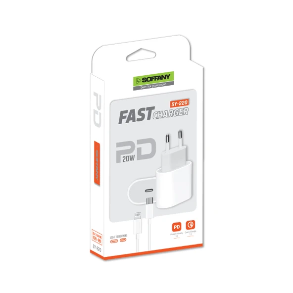 Sy-220 20W PD iOS Şarj Seti + Lightning Kablo ürün görseli 1