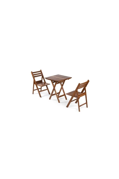 İspanya - Atina Balkon Takım (Masa 60x60) - Katlanır, Ahşap Bahçe, Teras, Balkon Takım ürün görseli 1