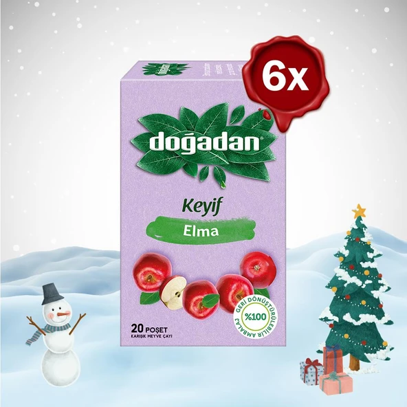 Doğadan Yılbaşı Paketi Elma Çayı 20'li x 6 ürün görseli 1