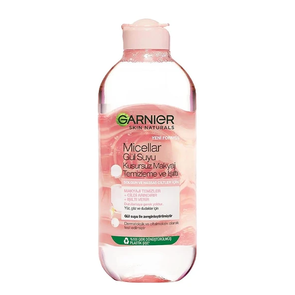 Garnier Micellar Gül Suyu Kusursuz Makyaj Temizleme ve Işıltı 400 ml ürün görseli 1
