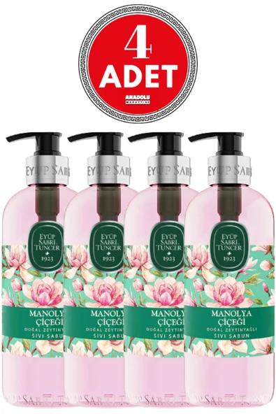 Eyüp Sabri Tuncer Doğal Zeytinyağlı Sıvı Sabun Manolya Çiçeği 500 ML x 4 Adet ürün görseli 1