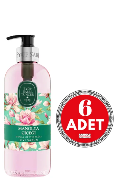 Eyüp Sabri Tuncer Doğal Zeytinyağlı Sıvı Sabun Manolya Çiçeği 500 ML x 6 Adet ürün görseli 1