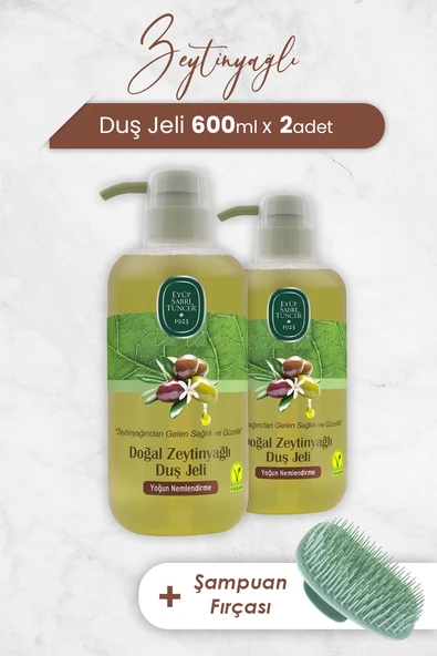 Eyüp Sabri Tuncer Zeytinyağlı Duş Jeli 600 ml x 2 Adet ve Şampuan Fırçası ürün görseli 1
