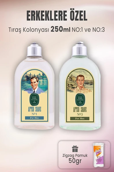 Eyüp Sabri Tuncer Tıraş Kolonyası No 1, No 3 ve Zigzag Pamuk 50 gr ürün görseli 1