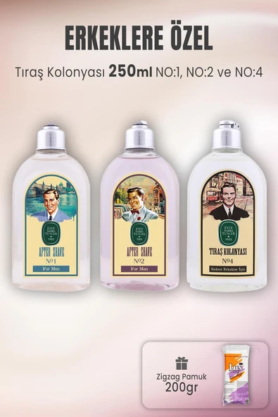 Eyüp Sabri Tuncer Tıraş Kolonyası Seti 1-2-4 ve Zigzag Pamuk 200 gr ürün görseli 1