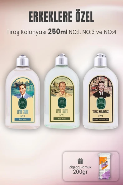 Eyüp Sabri Tuncer Tıraş Kolonyası Seti 1-3-4 ve Zigzag Pamuk 200 gr ürün görseli 1