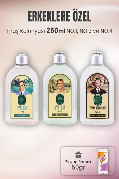 Eyüp Sabri Tuncer Tıraş Kolonyası Set 1-3-4 ve Zigzag Pamuk 50 gr ürün görseli 1