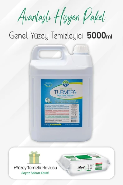 Turmepa Yüzey Temizleyici 5 Litre ve Easy Clean Yüzey Temizlik 100' lü ürün görseli 1