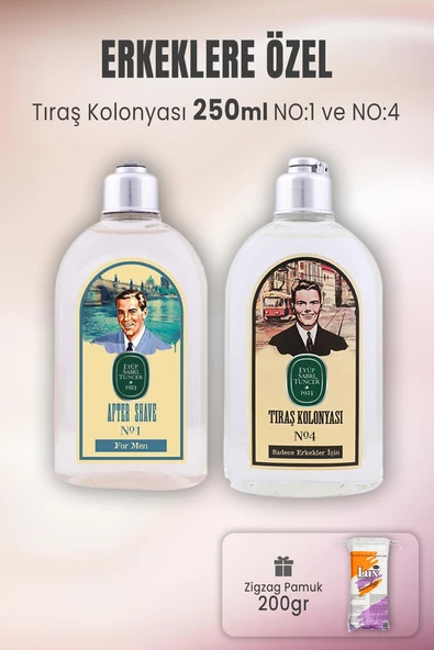 Eyüp Sabri Tuncer Tıraş Kolonyası No:1, No:4 ve Zigzag Pamuk 200 gr ürün görseli 1