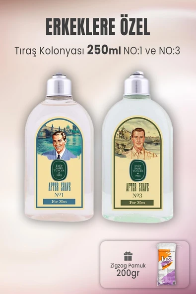 Eyüp Sabri Tuncer Tıraş Kolonyası No:1, No:3 ve Zigzag Pamuk 200 gr ürün görseli 1