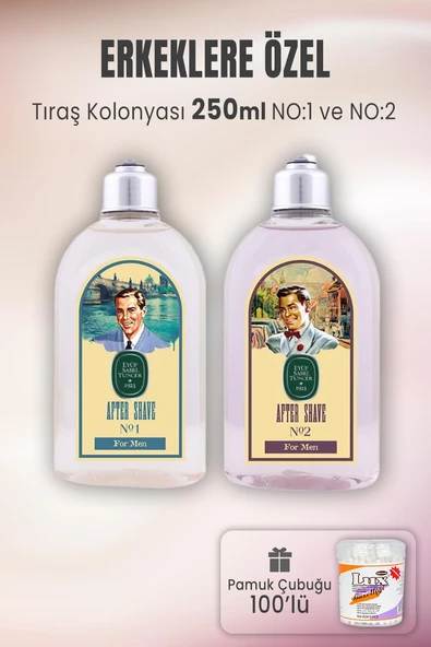 Eyüp Sabri Tuncer Tıraş Kolonyası No 1, No 2 ve Pamuk Çubuğu 100' lü ürün görseli 1