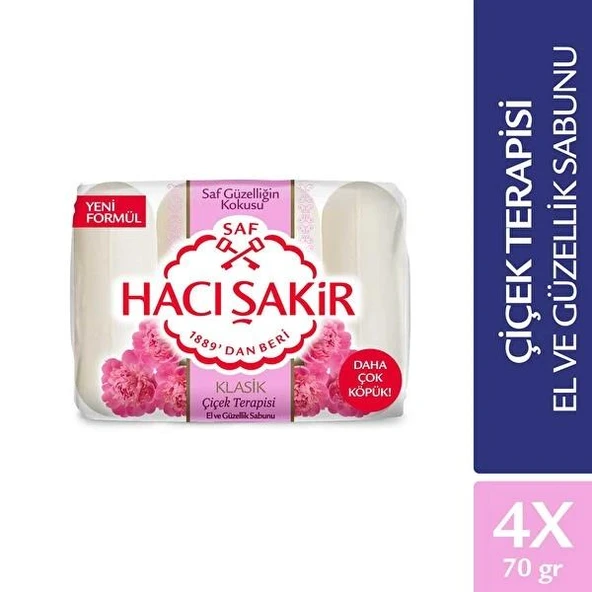 Hacı Şakir Çiçek Terapisi Katı Sabun 4 x 70 ml ürün görseli 1