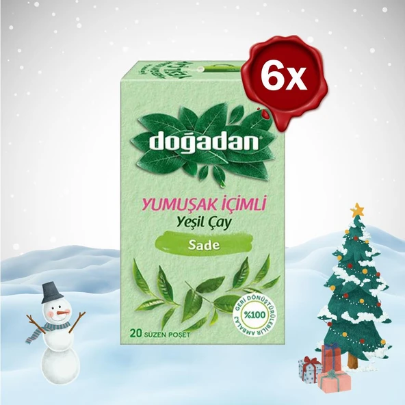 Doğadan Yılbaşı Paketi Yeşil Çay Yumuşak İçimli 20'li x 6 ürün görseli 1