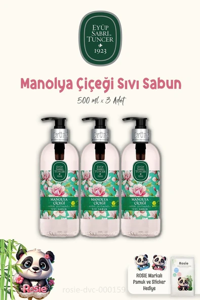 Eyüp Sabri Tuncer 3'lü Sıvı Sabun Manolya Çiçeği 500 ml ve ROSIE Pamuk 60'lı ürün görseli 1