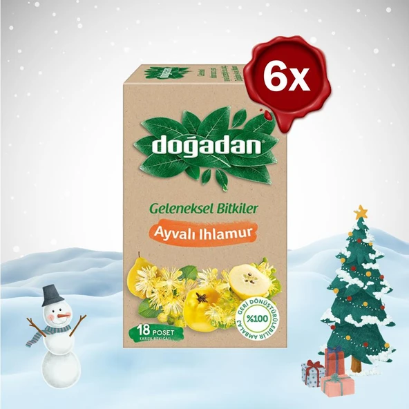 Doğadan Yılbaşı Paketi Ayvalı Ihlamur Çay 18'li x 6 ürün görseli 1