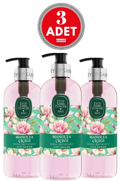 Eyüp Sabri Tuncer Doğal Zeytinyağlı Sıvı Sabun Manolya Çiçeği 500 ML x 3 Adet ürün görseli 1