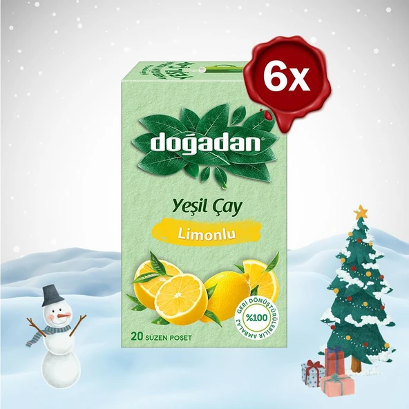 Doğadan Yılbaşı Paketi Yeşil Çay Limonlu 20'li x 6 ürün görseli 1