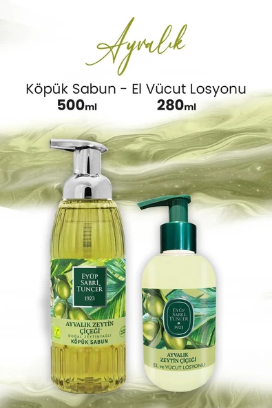 Eyüp Sabri Tuncer Ayvalık Zeytin Vücut Losyonu 280 ml ve Köpük Sabun 500 ml ürün görseli 1