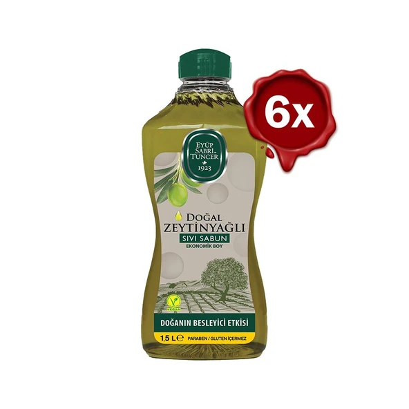 Eyüp Sabri Tuncer Doğal Zeytinyağlı Sıvı Sabun 1.5 lt x 6 ürün görseli 1
