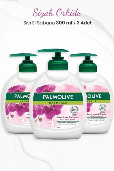 Palmolive Naturals Siyah Orkide Lüks Yumuşaklık Sıvı Sabun 300 ml x 3 Adet ürün görseli 1