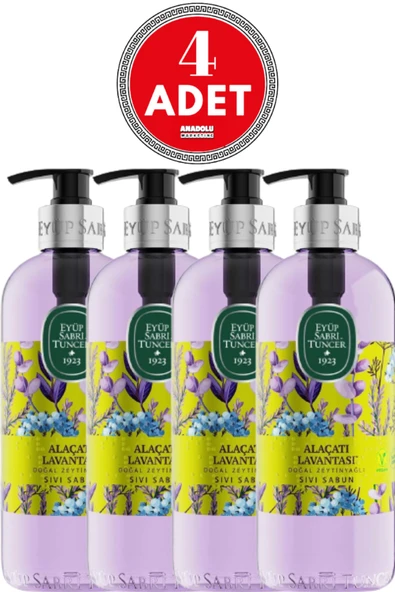 Eyüp Sabri Tuncer Alaçatı Lavantası Doğal Zeytinyağlı Sıvı Sabun 500 ml X 4 Adet ürün görseli 1