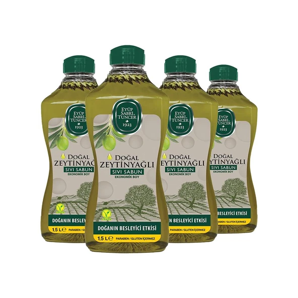 Eyüp Sabri Tuncer Doğal Zeytinyağlı Sıvı Sabun 1.5 lt x 4 ürün görseli 1