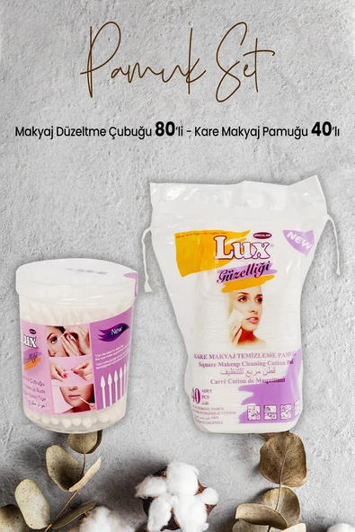 Lux Makyaj Düzeltme Çubuğu 80' li ve Disk Kare Makyaj Pamuğu 40' lı ürün görseli 1