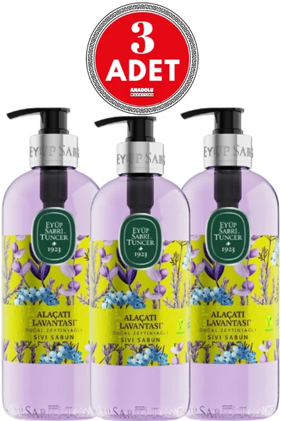 Eyüp Sabri Tuncer Alaçatı Lavantası Doğal Zeytinyağlı Sıvı Sabun 500 ml X 3 Adet ürün görseli 1